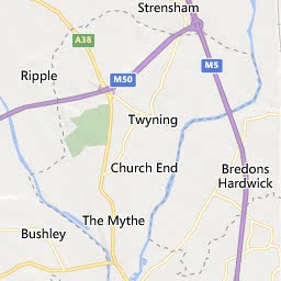 Map of Tewkesbury