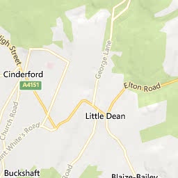 Map of Cinderford