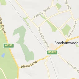 Map of Borehamwood
